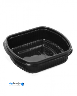 صحون ميكرويف مستطيل بغطاء شفاف